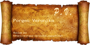 Porges Veronika névjegykártya